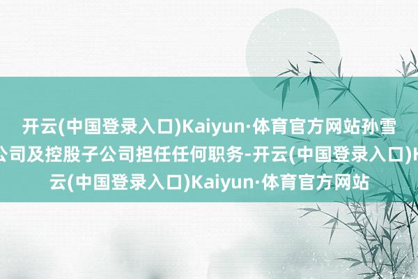 开云(中国登录入口)Kaiyun·体育官方网站孙雪冬先生下野后将不在公司及控股子公司担任任何职务-开云(中国登录入口)Kaiyun·体育官方网站