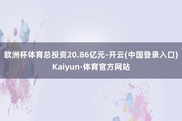 欧洲杯体育总投资20.86亿元-开云(中国登录入口)Kaiyun·体育官方网站