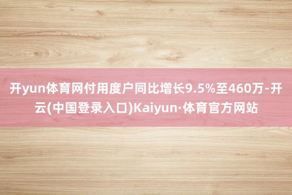 开yun体育网付用度户同比增长9.5%至460万-开云(中国登录入口)Kaiyun·体育官方网站