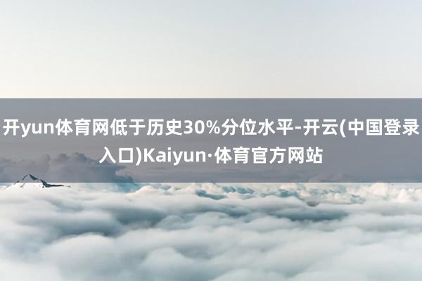 开yun体育网低于历史30%分位水平-开云(中国登录入口)Kaiyun·体育官方网站