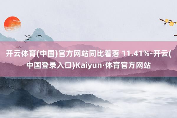 开云体育(中国)官方网站同比着落 11.41%-开云(中国登录入口)Kaiyun·体育官方网站