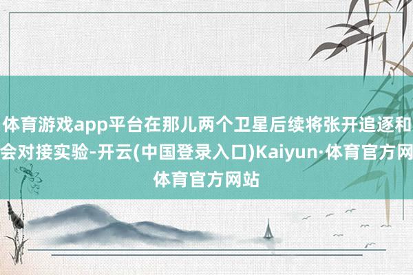 体育游戏app平台在那儿两个卫星后续将张开追逐和交会对接实验-开云(中国登录入口)Kaiyun·体育官方网站