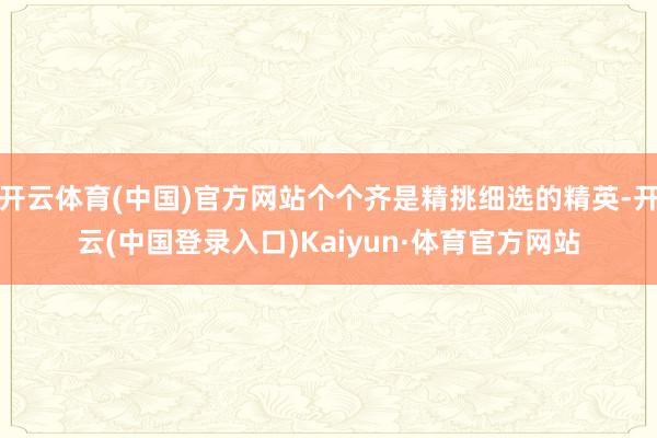 开云体育(中国)官方网站个个齐是精挑细选的精英-开云(中国登录入口)Kaiyun·体育官方网站