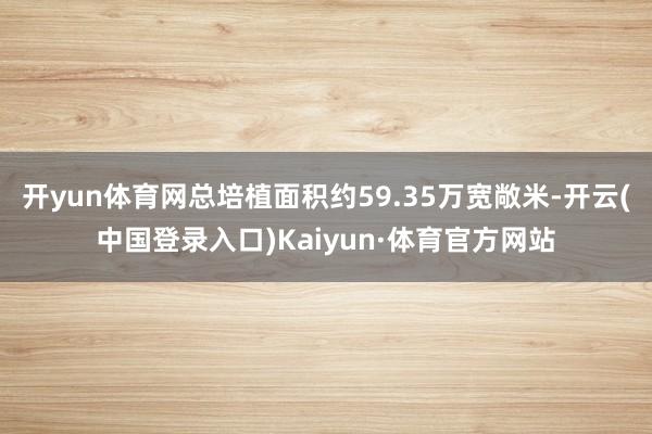 开yun体育网总培植面积约59.35万宽敞米-开云(中国登录入口)Kaiyun·体育官方网站