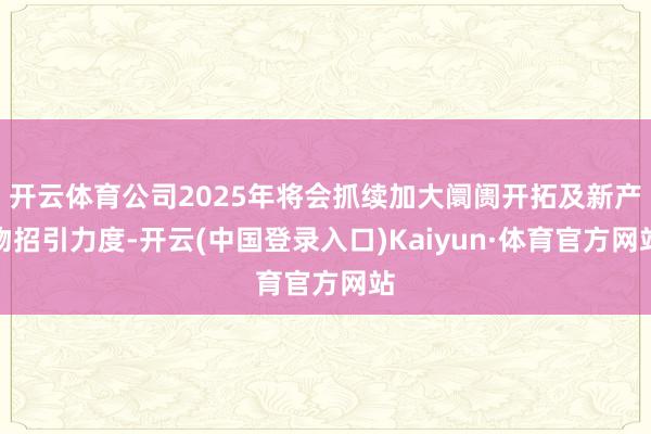 开云体育公司2025年将会抓续加大阛阓开拓及新产物招引力度-开云(中国登录入口)Kaiyun·体育官方网站