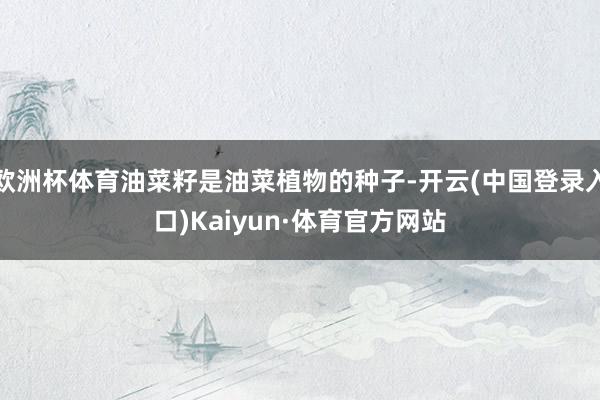 欧洲杯体育油菜籽是油菜植物的种子-开云(中国登录入口)Kaiyun·体育官方网站
