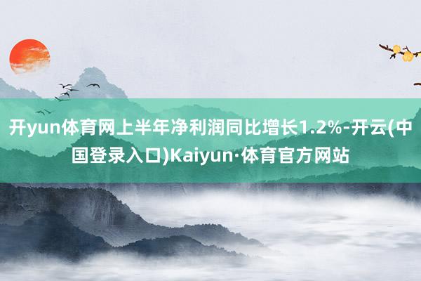 开yun体育网上半年净利润同比增长1.2%-开云(中国登录入口)Kaiyun·体育官方网站