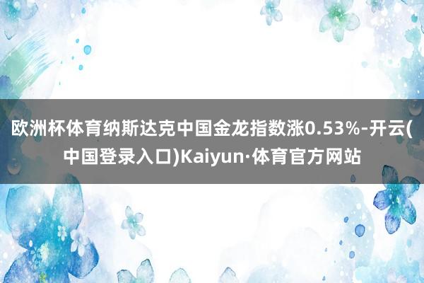 欧洲杯体育纳斯达克中国金龙指数涨0.53%-开云(中国登录入口)Kaiyun·体育官方网站
