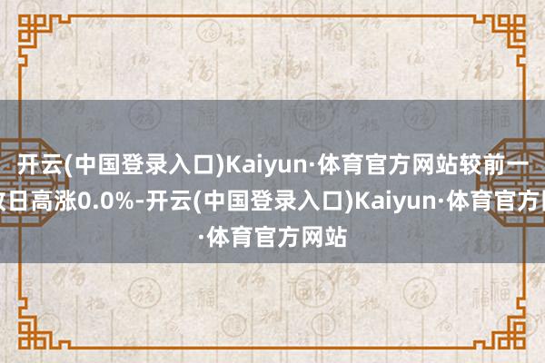 开云(中国登录入口)Kaiyun·体育官方网站较前一往改日高涨0.0%-开云(中国登录入口)Kaiyun·体育官方网站