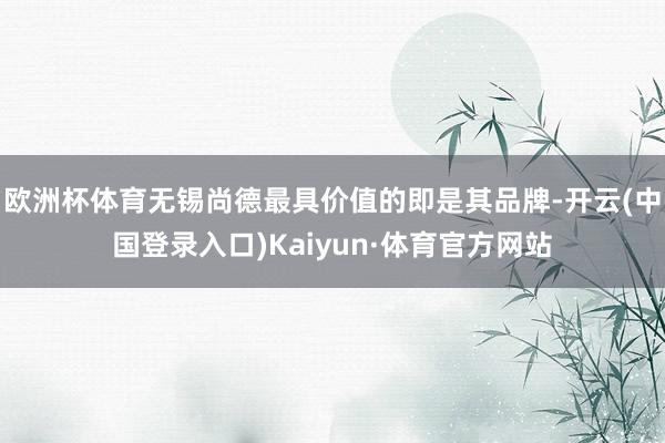 欧洲杯体育无锡尚德最具价值的即是其品牌-开云(中国登录入口)Kaiyun·体育官方网站