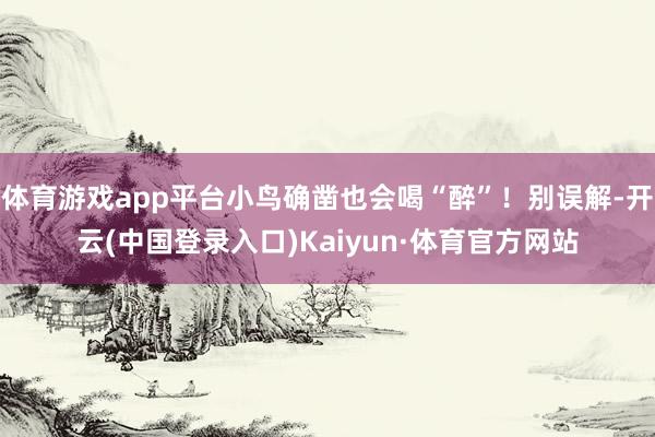 体育游戏app平台小鸟确凿也会喝“醉”！别误解-开云(中国登录入口)Kaiyun·体育官方网站