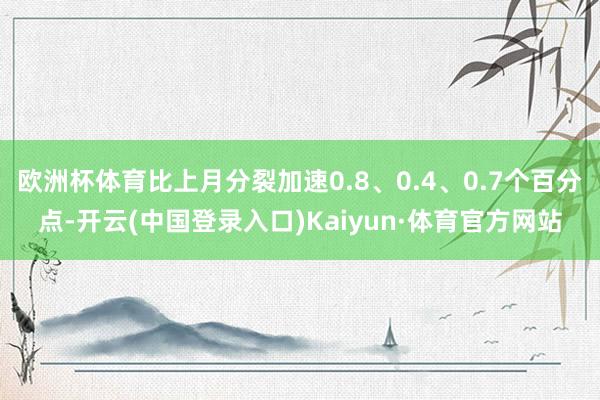 欧洲杯体育比上月分裂加速0.8、0.4、0.7个百分点-开云(中国登录入口)Kaiyun·体育官方网站