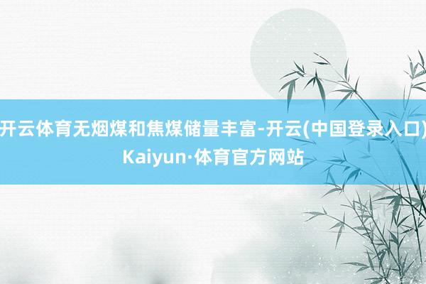 开云体育无烟煤和焦煤储量丰富-开云(中国登录入口)Kaiyun·体育官方网站