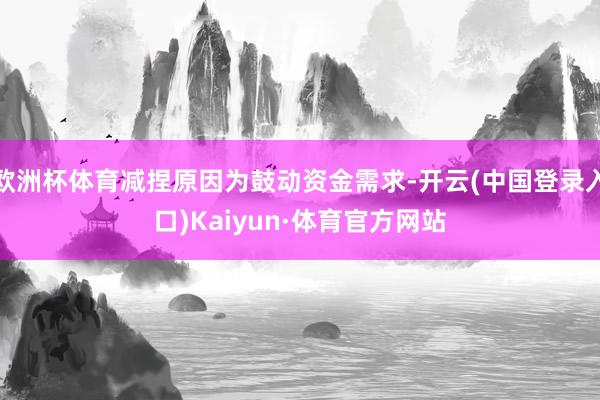 欧洲杯体育减捏原因为鼓动资金需求-开云(中国登录入口)Kaiyun·体育官方网站