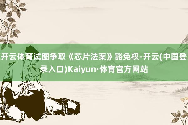 开云体育试图争取《芯片法案》豁免权-开云(中国登录入口)Kaiyun·体育官方网站