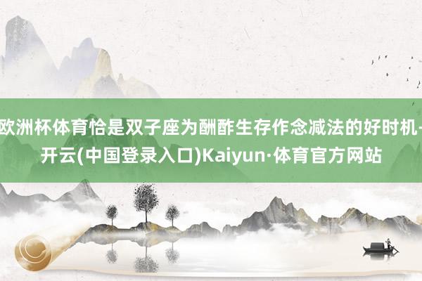 欧洲杯体育恰是双子座为酬酢生存作念减法的好时机-开云(中国登录入口)Kaiyun·体育官方网站