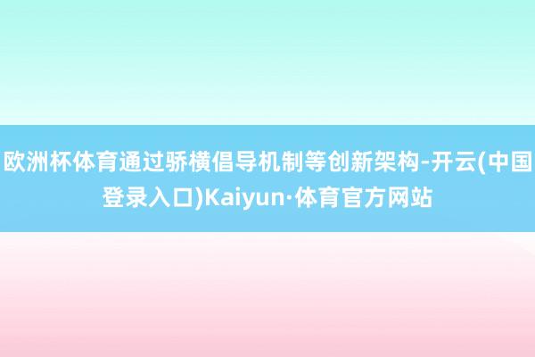 欧洲杯体育通过骄横倡导机制等创新架构-开云(中国登录入口)Kaiyun·体育官方网站