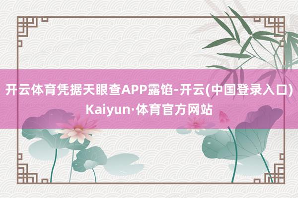 开云体育凭据天眼查APP露馅-开云(中国登录入口)Kaiyun·体育官方网站