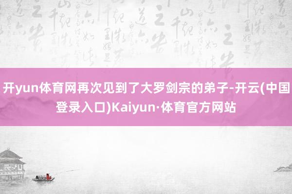 开yun体育网再次见到了大罗剑宗的弟子-开云(中国登录入口)Kaiyun·体育官方网站