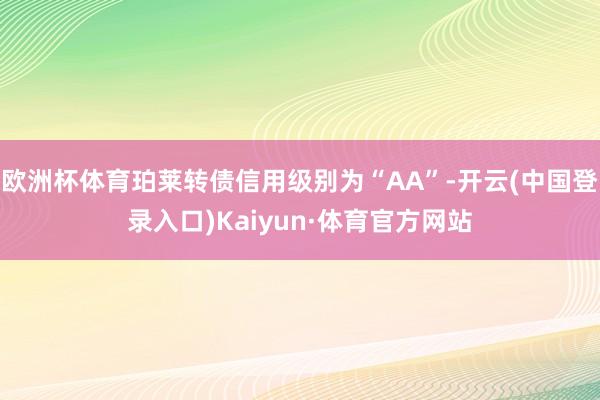 欧洲杯体育珀莱转债信用级别为“AA”-开云(中国登录入口)Kaiyun·体育官方网站