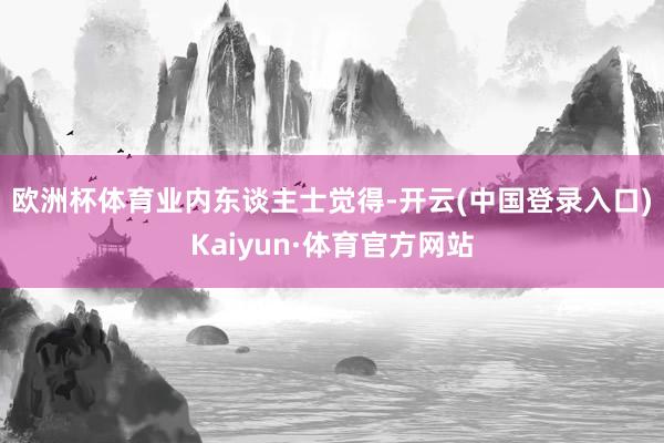 欧洲杯体育　　业内东谈主士觉得-开云(中国登录入口)Kaiyun·体育官方网站