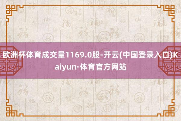 欧洲杯体育成交量1169.0股-开云(中国登录入口)Kaiyun·体育官方网站