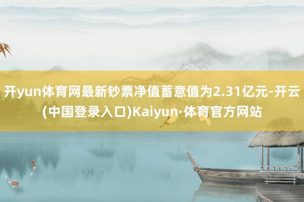 开yun体育网最新钞票净值蓄意值为2.31亿元-开云(中国登录入口)Kaiyun·体育官方网站
