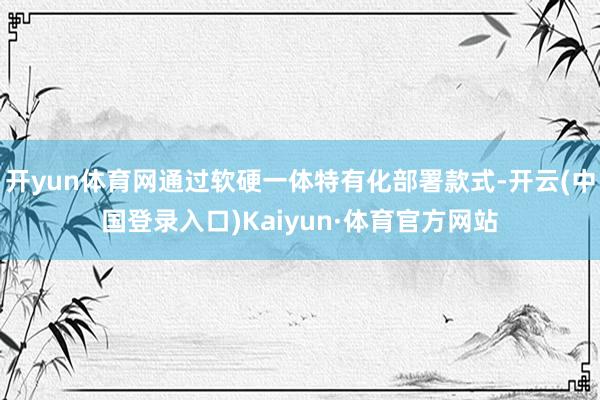 开yun体育网通过软硬一体特有化部署款式-开云(中国登录入口)Kaiyun·体育官方网站
